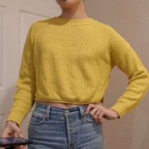 Yellow Cropped Sweater